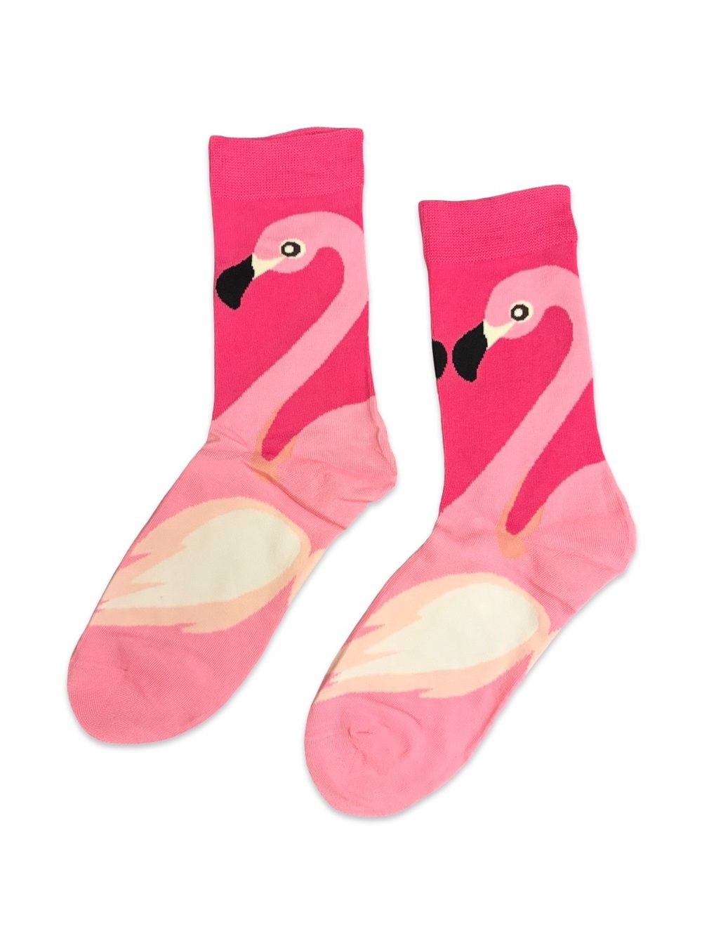 Flamingo Colorful Novelty Crew Socks One Size Fits Most